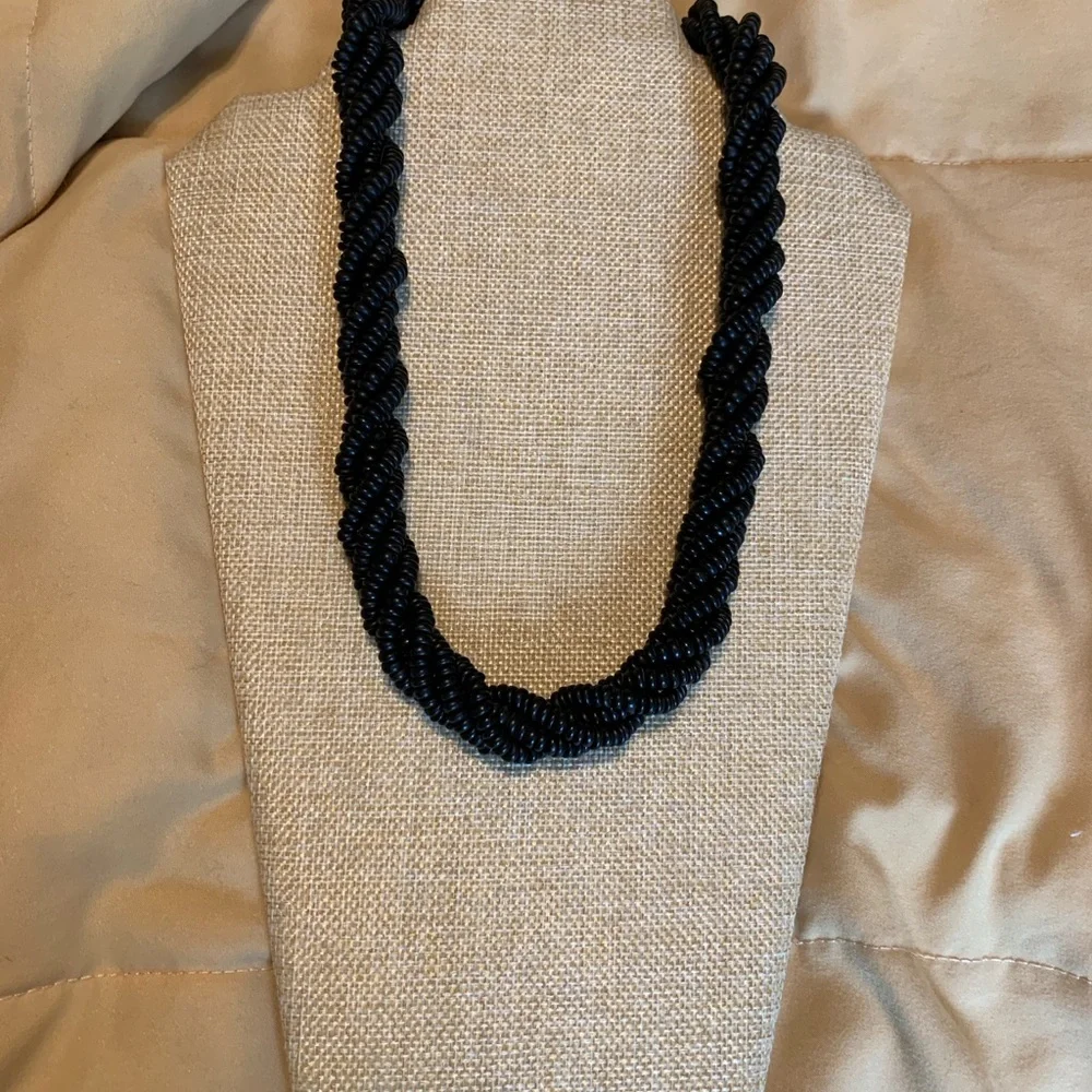 Vintage wooden bead multi strand necklace